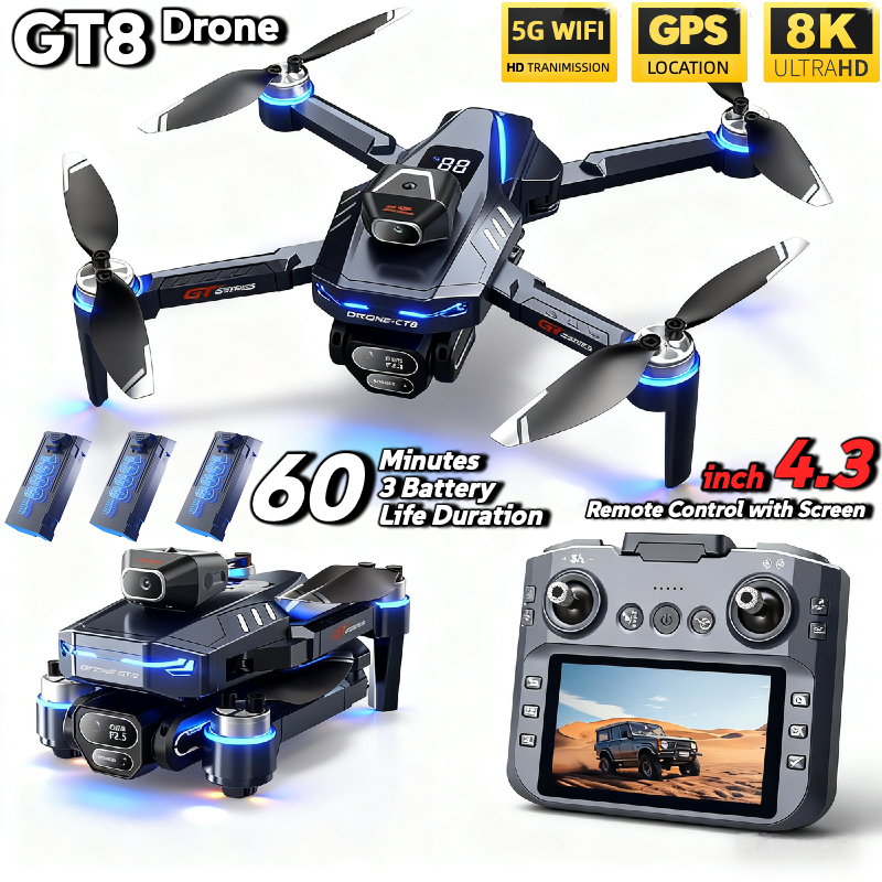 Drone Kit With Camera - For Genuine GT8 Drone 4K Professional