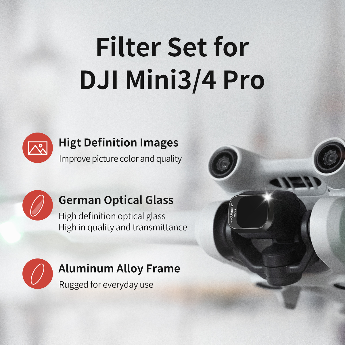 MECO Filter Kit for DJI Mini 4 – Drone Kit Waterproof recenzja i cena