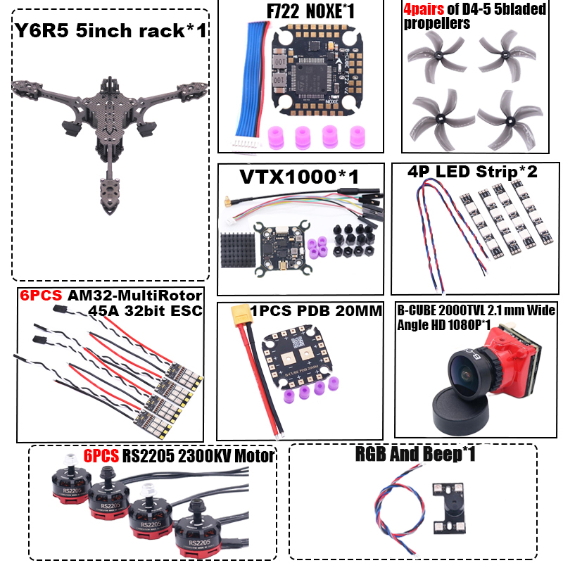 B-CUBE Y6R5 5inch FPV Drone Fr – Drone Kit Octocopter recenzja i cena